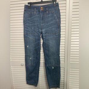 Anthropologie Pilcro Blue Relaxed Jeans with Distressed Details Size 25